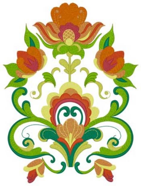 Picture of Rosemaling Floral Machine Embroidery Design