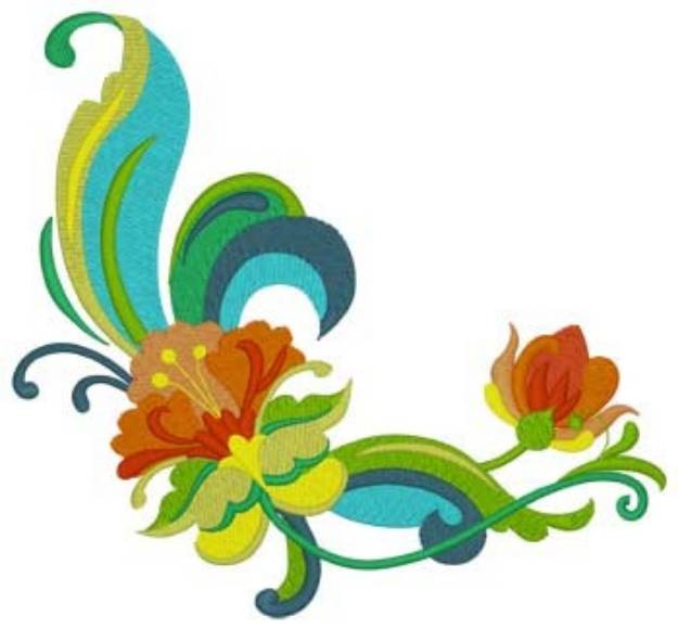 Picture of Rosemaling Corner Machine Embroidery Design