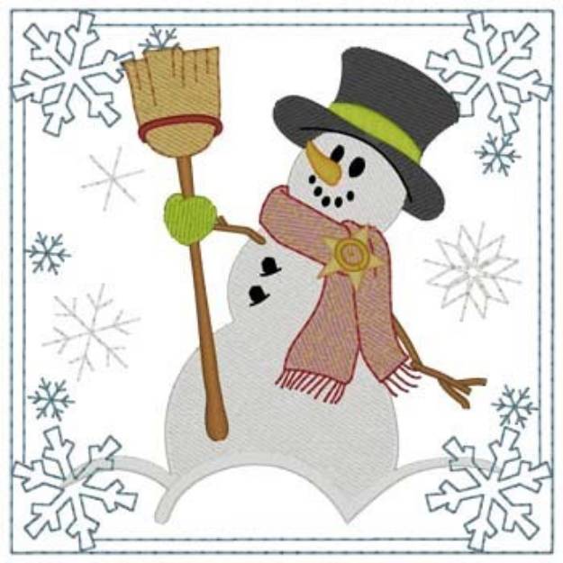 Picture of Snowman Square Machine Embroidery Design