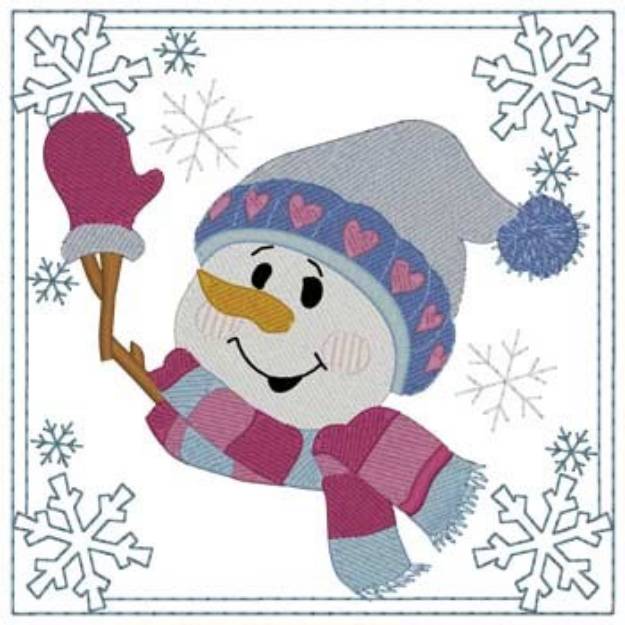 Picture of Snowman Square Machine Embroidery Design