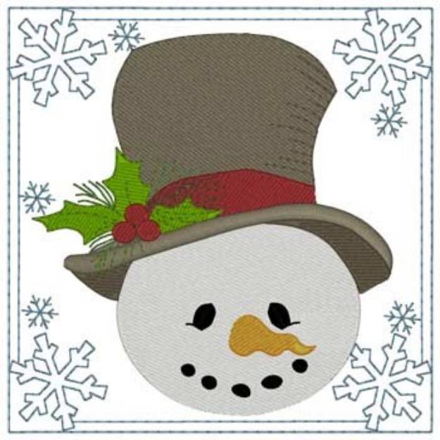 Picture of Snowman Head Square Machine Embroidery Design