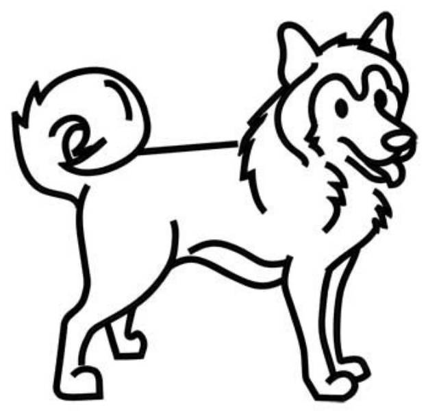 Picture of Husky Outline Machine Embroidery Design