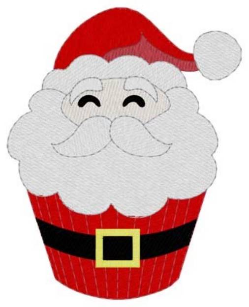 Picture of Santa Cupcake Machine Embroidery Design