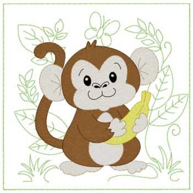 Picture of Baby Monkey Machine Embroidery Design