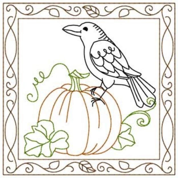 Picture of Autumn Quilt Square Machine Embroidery Design