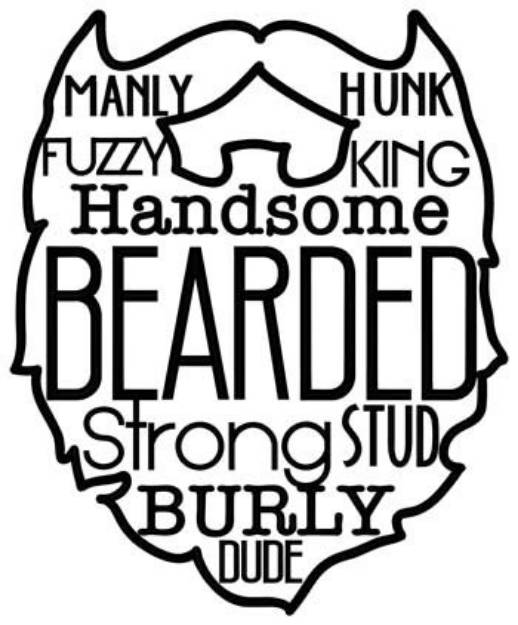 Picture of Beard Words Machine Embroidery Design