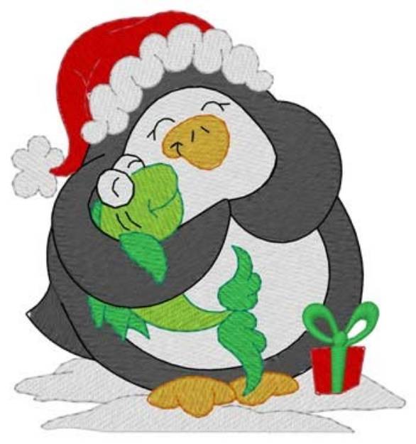 Picture of Penguin And Fish Machine Embroidery Design