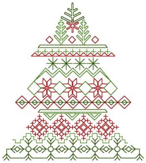 Picture of Christmas Tree Pattern Machine Embroidery Design