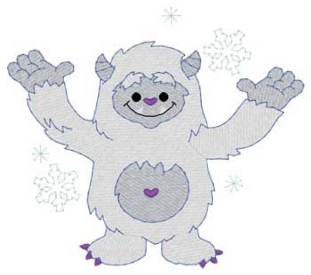 Picture of Yeti In The Snow Machine Embroidery Design