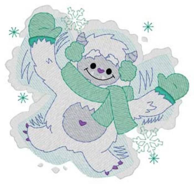 Picture of Snowangel Yeti Machine Embroidery Design