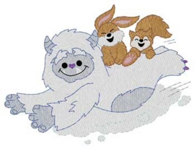 Picture of Belly Sliding Yeti Machine Embroidery Design