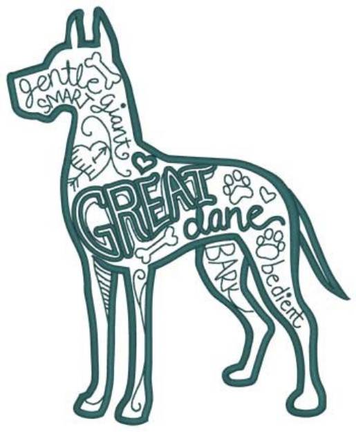 Picture of Great Dane Collage Machine Embroidery Design