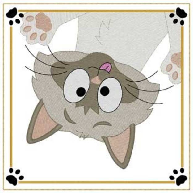 Picture of Silly Cat Quilt Square Machine Embroidery Design