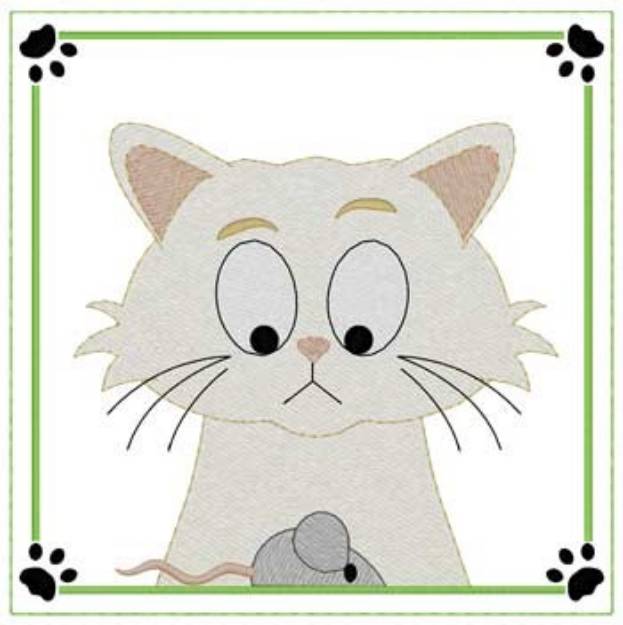 Picture of Cat & Mouse Quilt Square Machine Embroidery Design