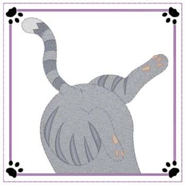 Picture of Cat Butt Quilt Square Machine Embroidery Design