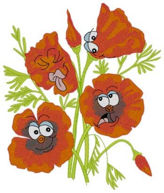 Picture of Poppy Cartoon Machine Embroidery Design