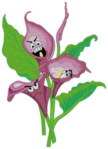 Picture of Calla Lily Cartoon Machine Embroidery Design