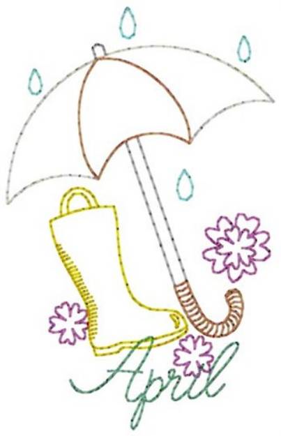 Picture of April Showers Machine Embroidery Design