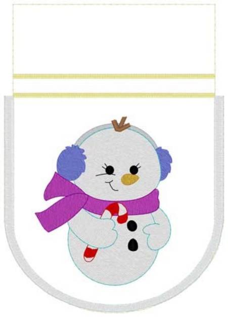Picture of Snowman Gift Bag Machine Embroidery Design