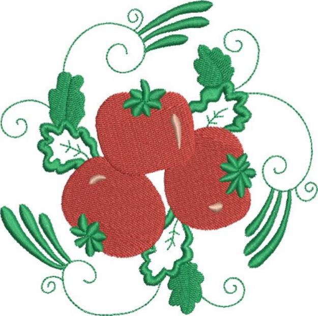 Picture of Tomato Square Machine Embroidery Design