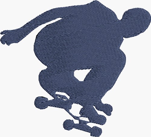 Skateboard Silhouette Machine Embroidery Design