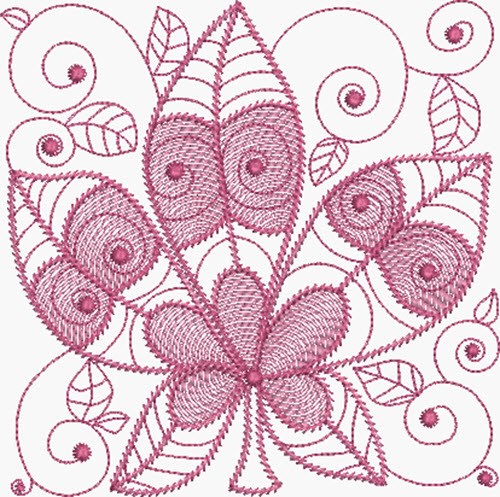 Rusty Red Leaf Machine Embroidery Design