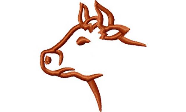 Picture of Cow Head Outline Machine Embroidery Design