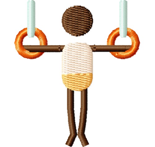 Gymnast On The Rings Machine Embroidery Design
