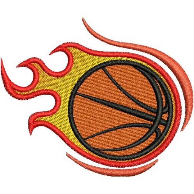 Picture of Flaming Basketball Machine Embroidery Design