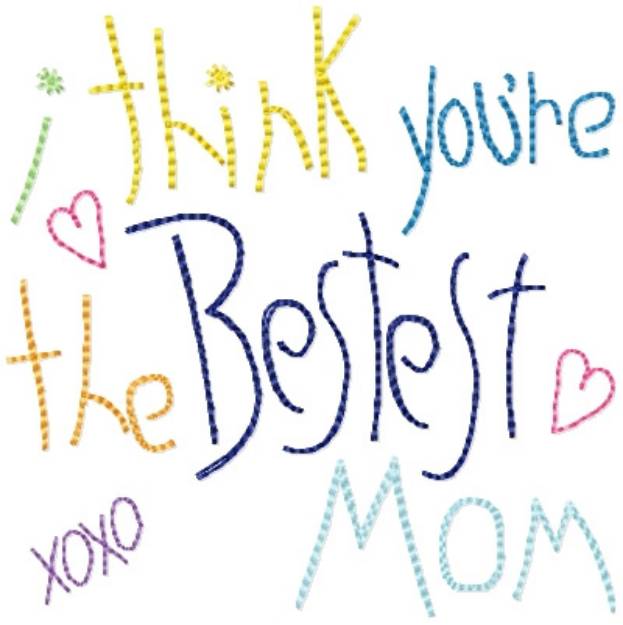 Picture of Bestest Mom Machine Embroidery Design