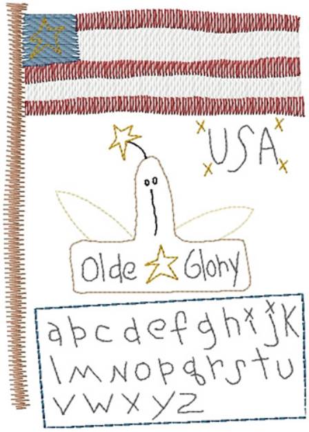 Picture of Olde Glory Machine Embroidery Design