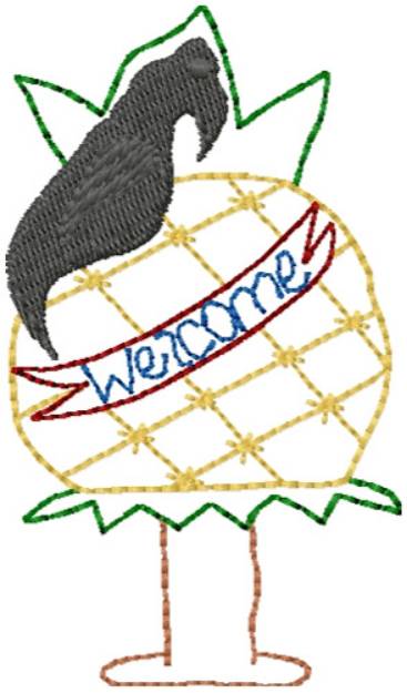 Picture of Crow On Pineapple Machine Embroidery Design