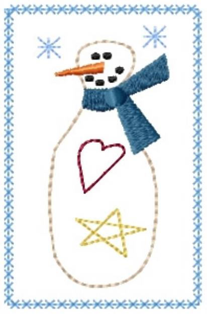 Picture of Snowman Towel Machine Embroidery Design