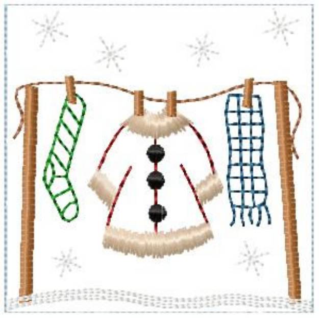 Picture of Winter Laundry Machine Embroidery Design