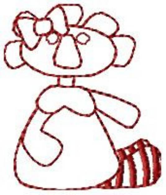 Picture of Redwork Ragdoll Machine Embroidery Design