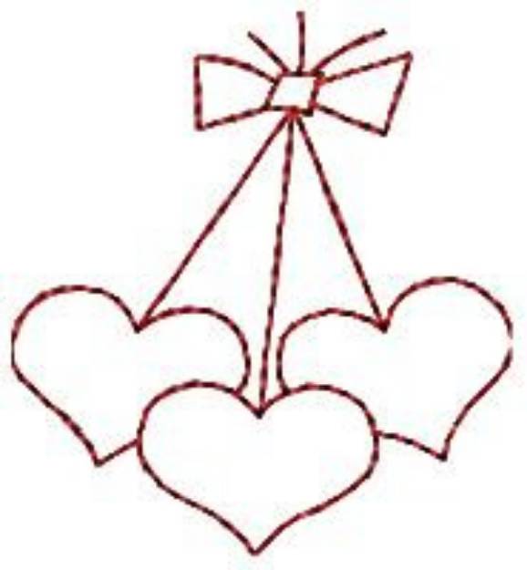 Picture of Hanging Hearts Machine Embroidery Design