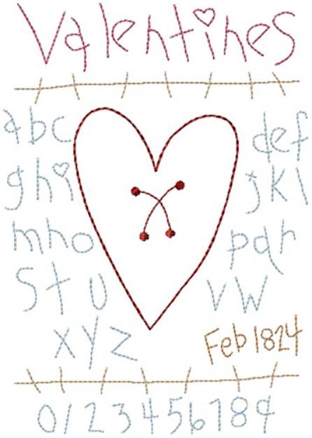 Picture of Valentine Sampler Machine Embroidery Design