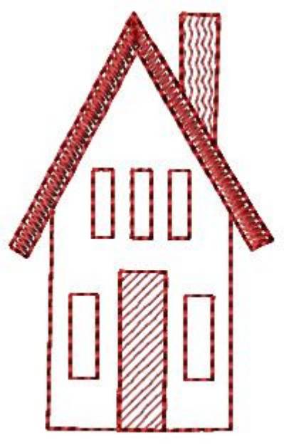 Picture of Redwork House Machine Embroidery Design