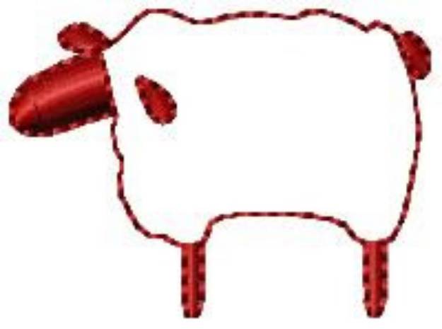 Picture of Redwork Sheep Machine Embroidery Design