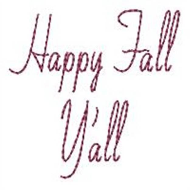 Picture of Happy Fall Yall Machine Embroidery Design