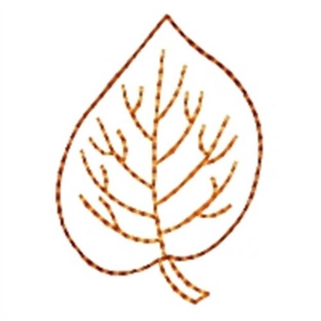 Picture of Autumn Leaf Redwork Machine Embroidery Design