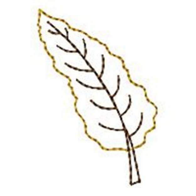 Picture of Autumn Leaf Redwork Machine Embroidery Design