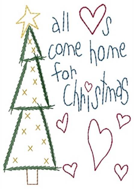 Picture of All Hearts Christmas Saying Machine Embroidery Design