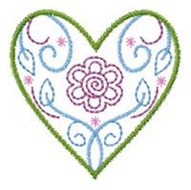 Picture of Swirl Heart Machine Embroidery Design