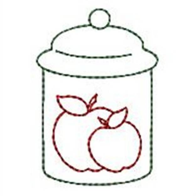 Picture of Apple Canister Machine Embroidery Design