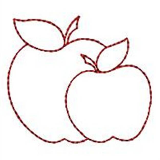 Picture of Apple Redwork Machine Embroidery Design