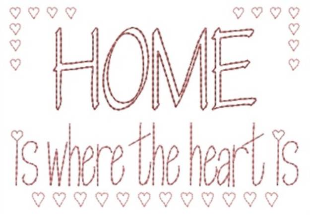 Picture of Redwork Home Saying Machine Embroidery Design