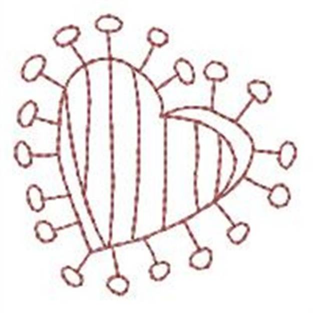 Picture of Stripe Antenna Heart Machine Embroidery Design