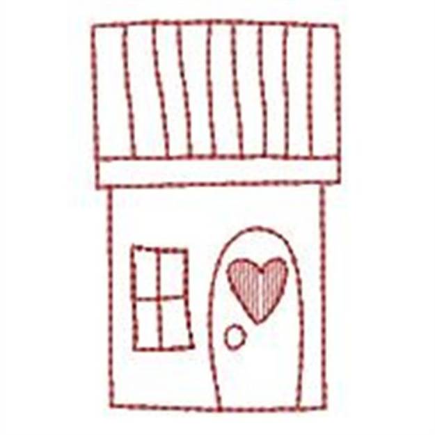 Picture of Square House Machine Embroidery Design