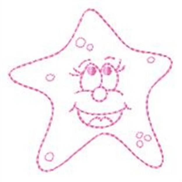 Picture of Starfish Redwork Machine Embroidery Design